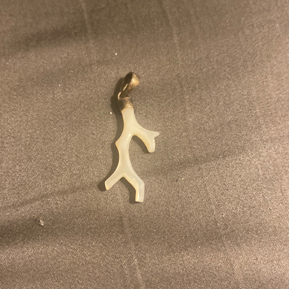 White stone horn pendant